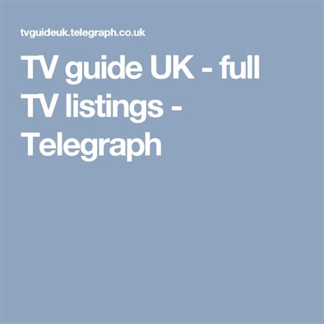 tv guide telegraph|telegraph tv listings guide.